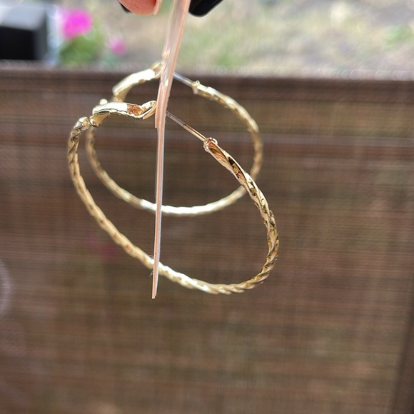 Gold Hoop Earrings - Picture 14 of 15